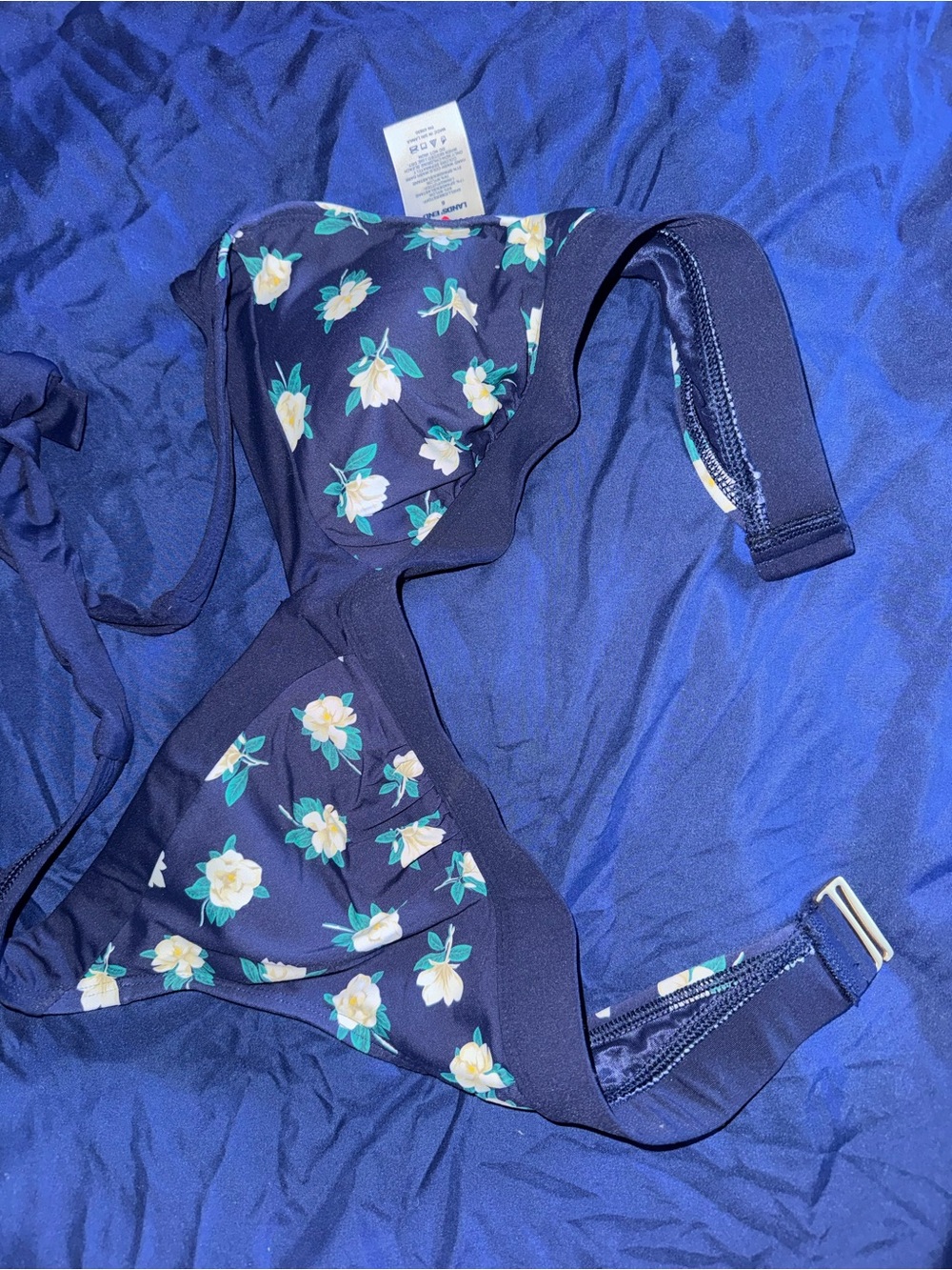 Women’s Navy Floral Bikini Top